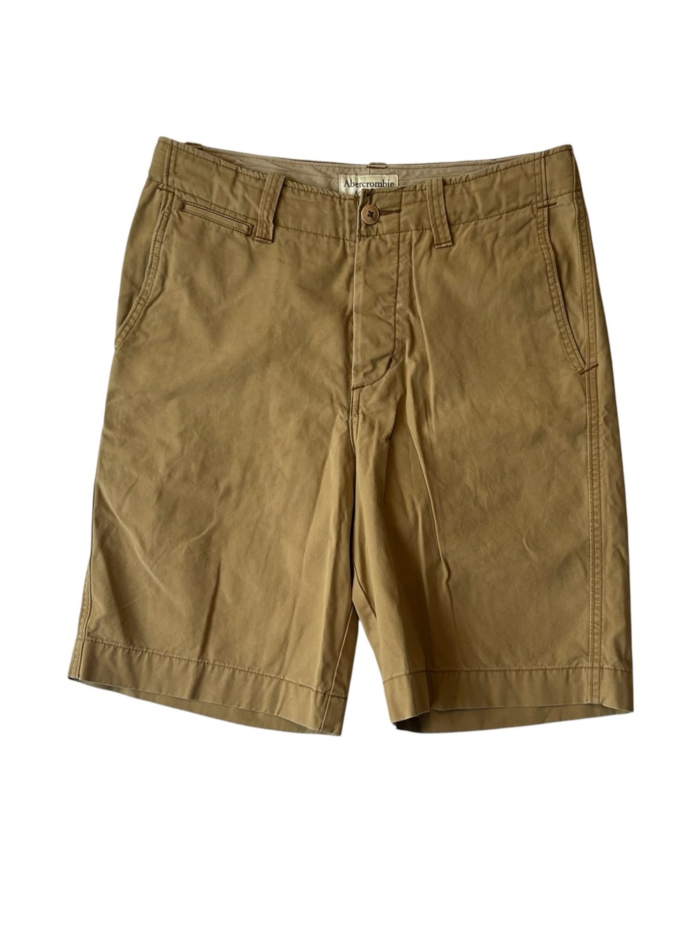 Abercrombie & Fitch chino shorts 30 Beige Tan 100% Cotton 10" inseam Pockets Men